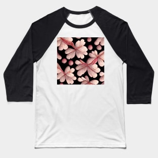Pink Sakura Blossom Flower Pattern #3 Baseball T-Shirt